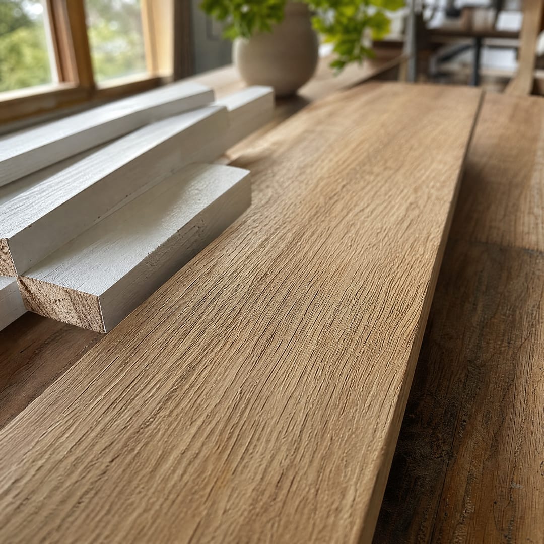 Oak and white painted timber in a bright home