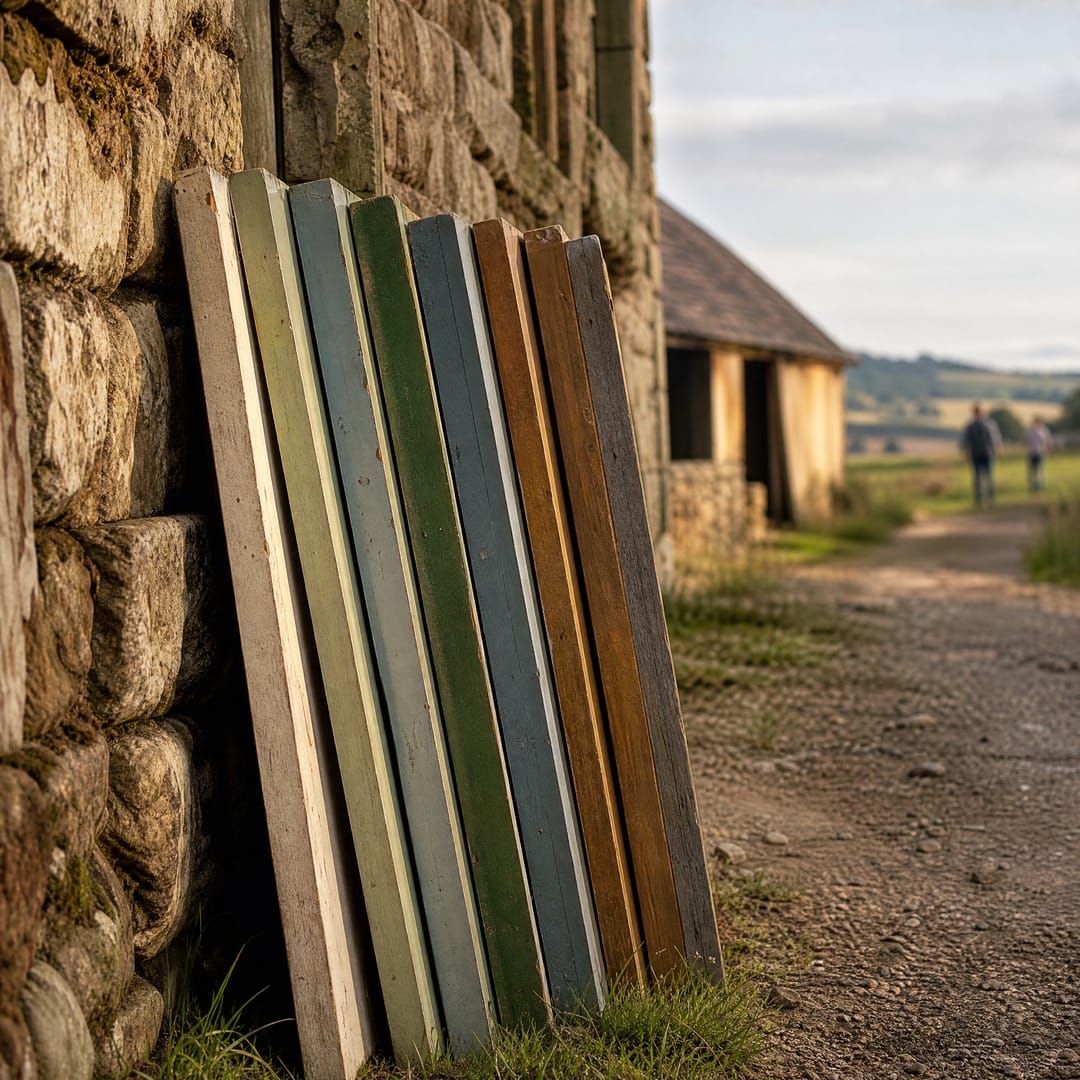 Painted timber in a Yorkshire stone house